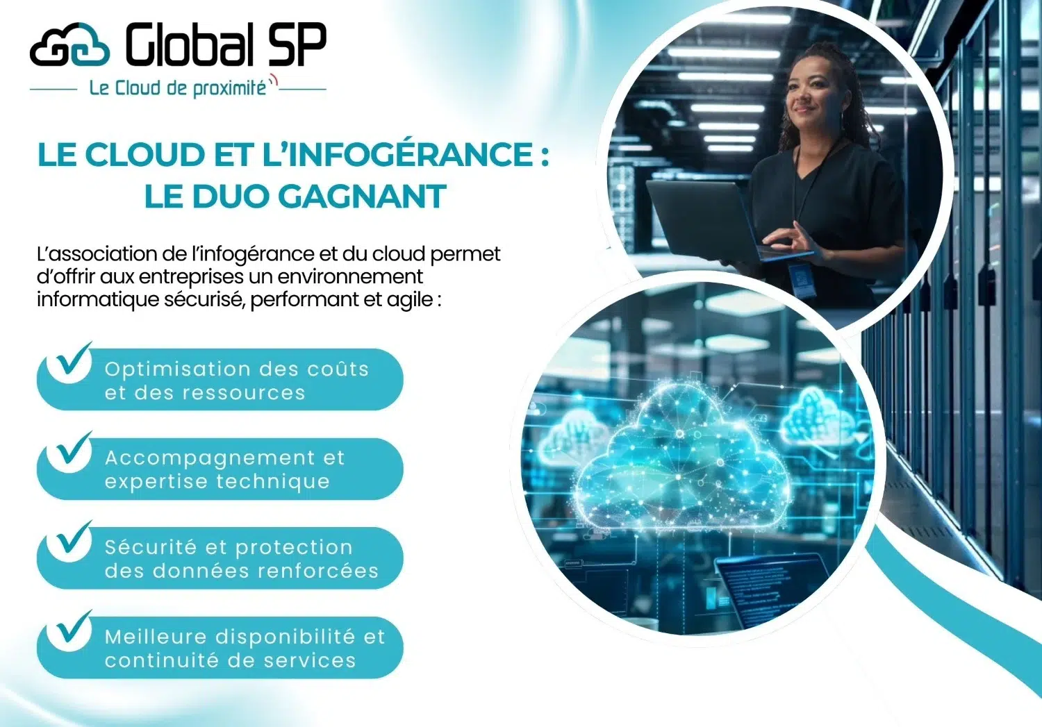 L'association du Cloud et de l'Infogérance permet d'offrir aux entreprises un environnement informatique sécurisé, performant et agile.